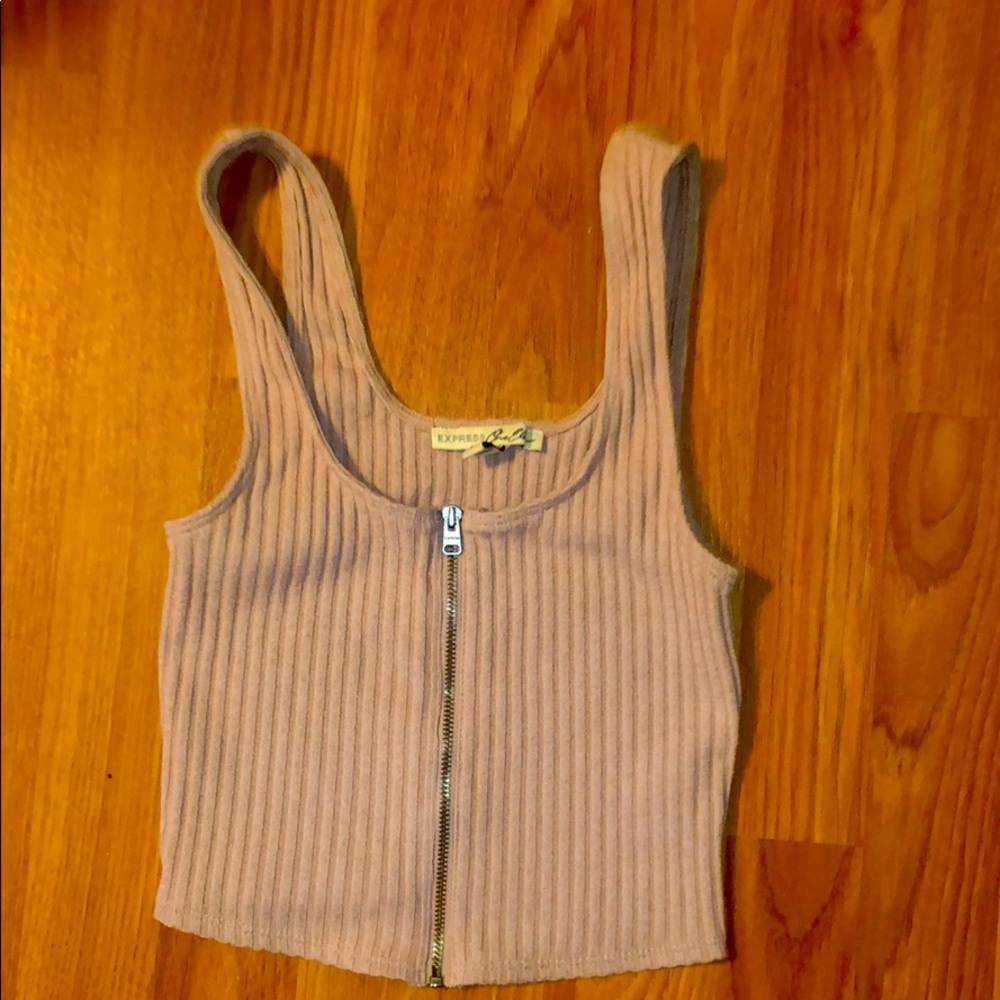 XS fitted zip up crop top